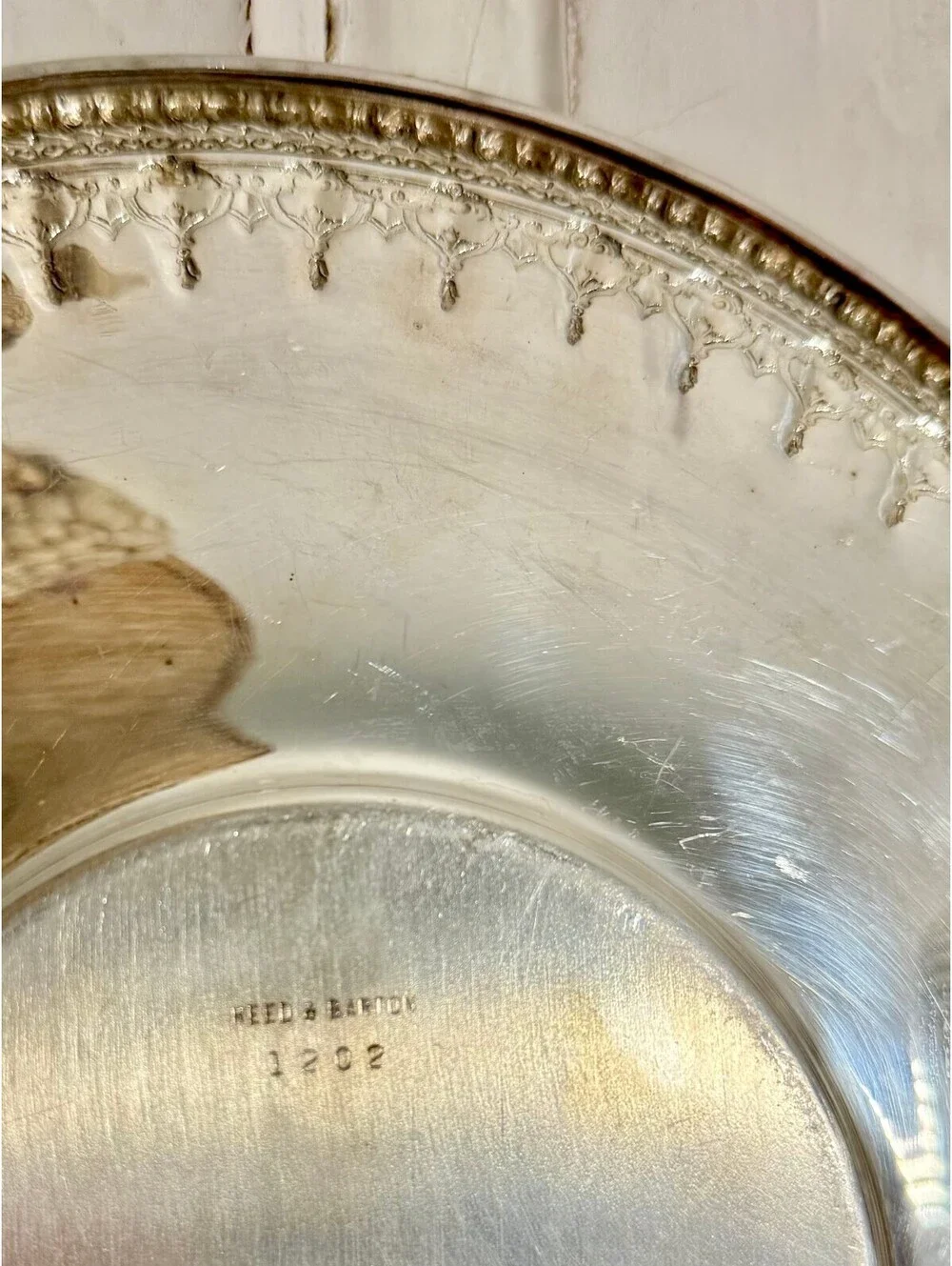 Reed & Barton MCM Silverplate 1202 tray and 1203 Holloware Bowl 6